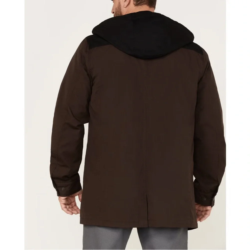 BROTHERS AND SONS MEN'S WAXED CANVAS CRUISER HOODED JACKET - Picture 4 of 7